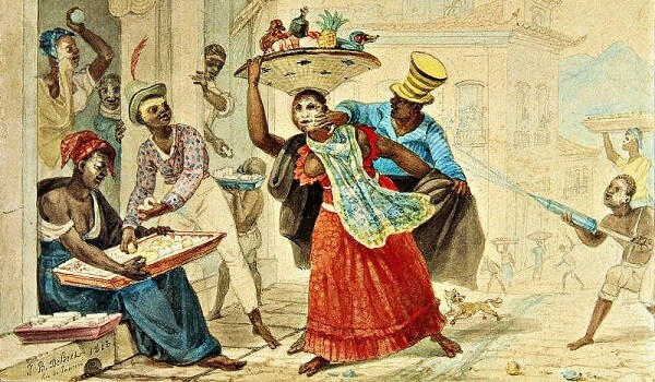 Quando começou o Carnaval? História e origem da festa O Entrudo" (1823), obra de Jean-Baptiste Debret que retrata as primeiras manifestações carnavalescas no Brasil, marcadas pelas brincadeiras de rua com água e farinha.